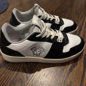 Versace Black and White Men's Sneakers
